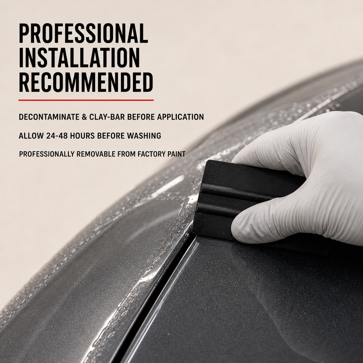 Professional installation recommended for PPF