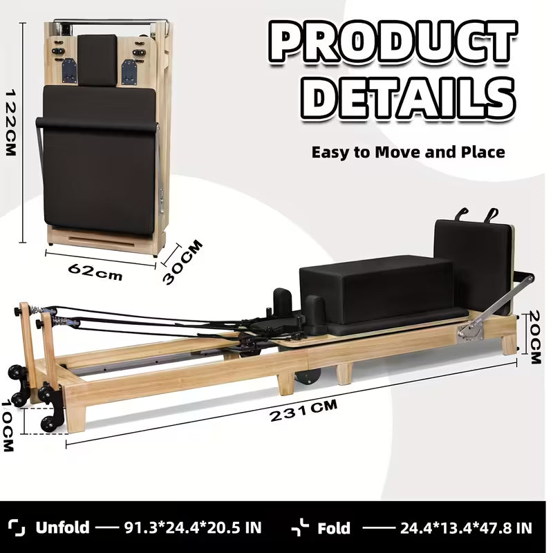Foldable Wooden Pilates Reformer