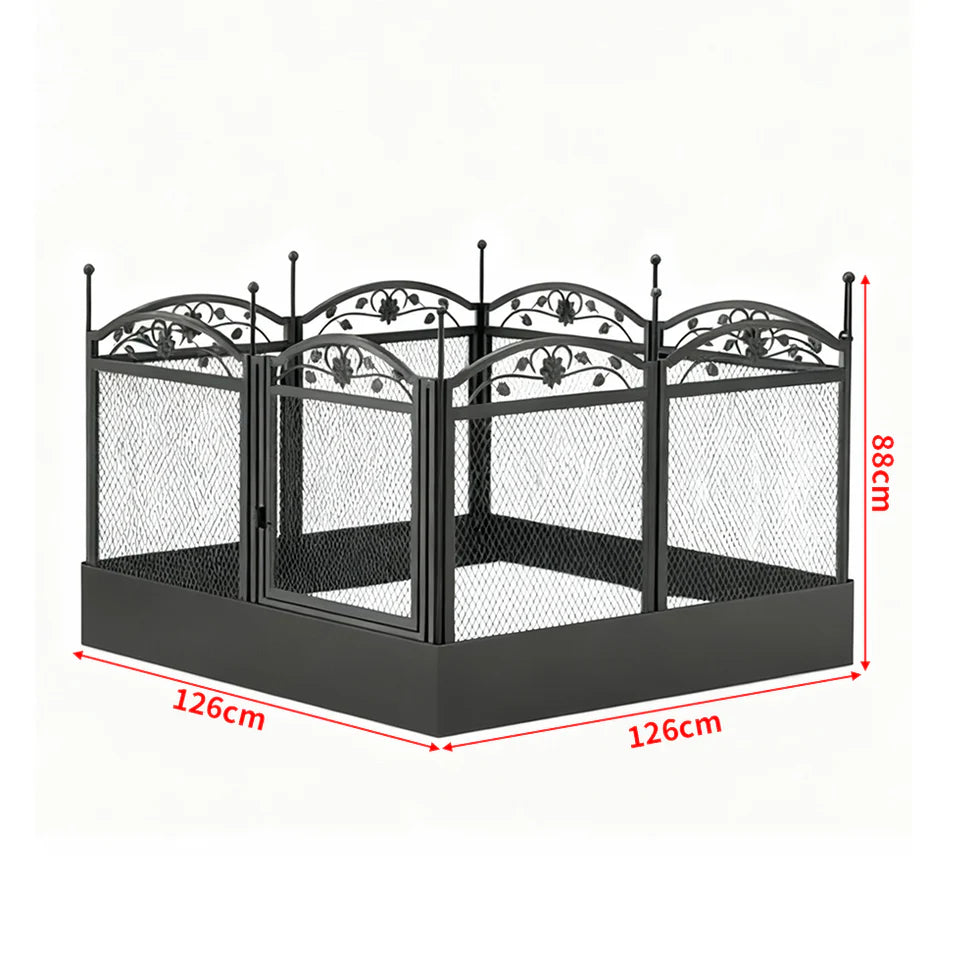 XXL Dog Whelping Pen 126cm | 8-Panel Metal Playpen with Waterproof Mat