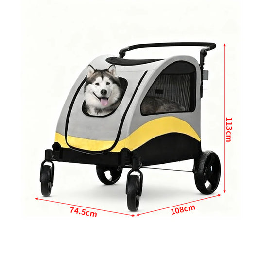 XX-Large Dog Stroller 65kg Capacity | Foldable Pet Jogger Carrier