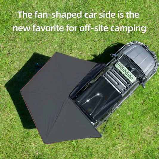 Aluminum Alloy Black Rubber Canopy on the Side, SUV Outdoor Quick Opening, Side Fan-Shaped Tent