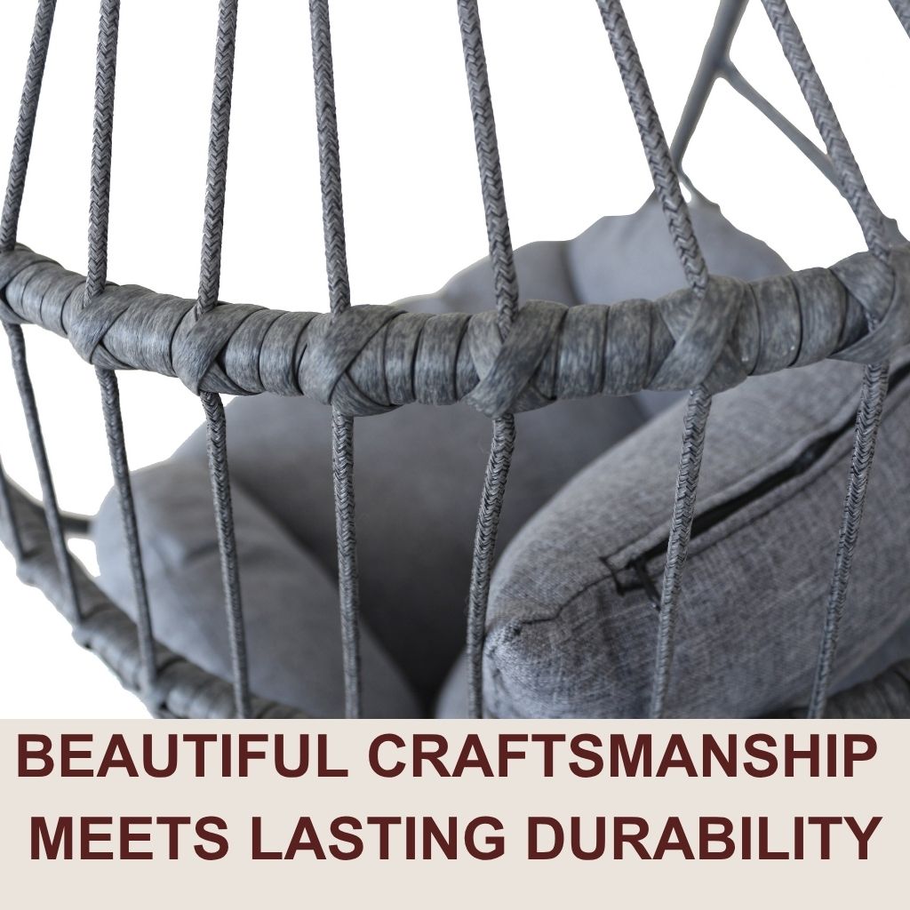 Modern Hanging Egg Chair with Waterproof Cushion