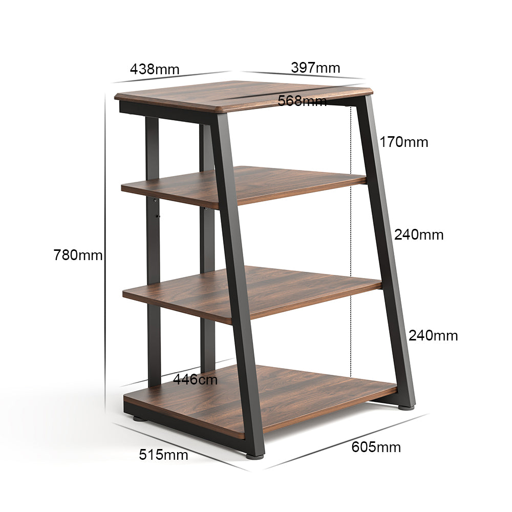 4-Tier Spatial Audio Rack — Compact Yet Capable Media Tower