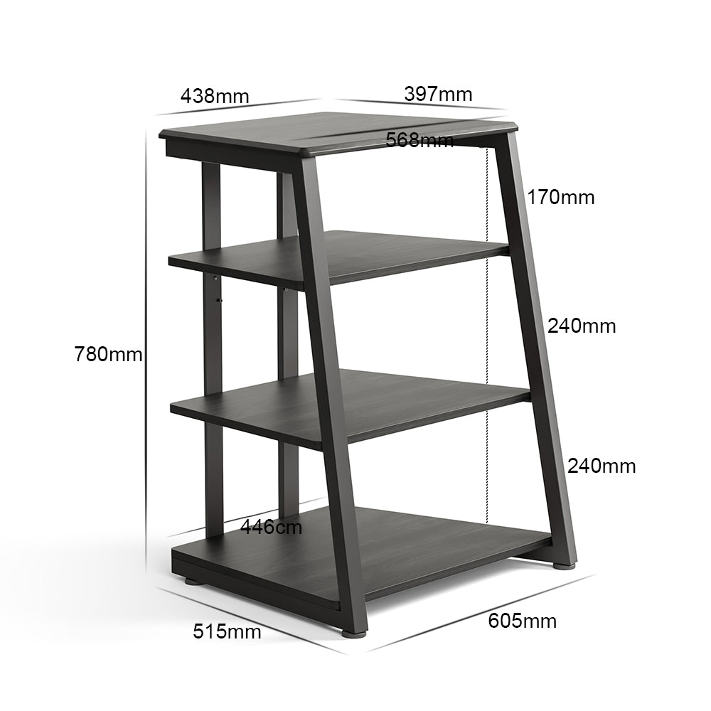 4-Tier Spatial Audio Rack — Compact Yet Capable Media Tower