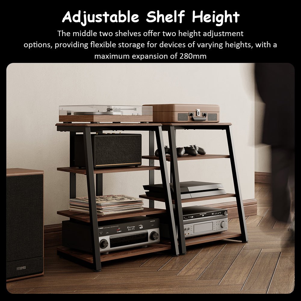 4-Tier Spatial Audio Rack — Compact Yet Capable Media Tower