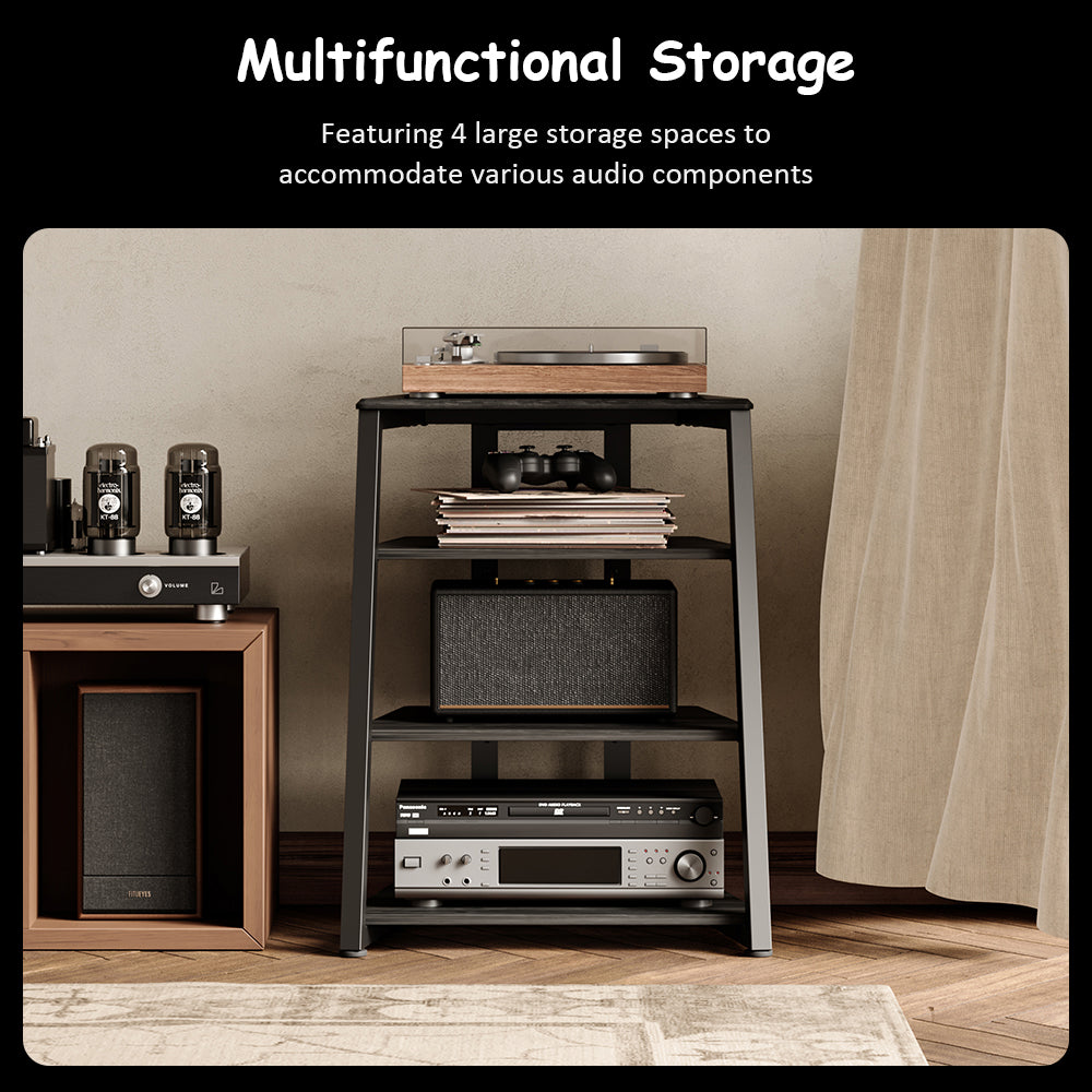 4-Tier Spatial Audio Rack — Compact Yet Capable Media Tower
