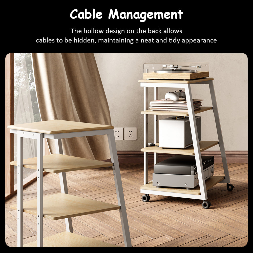 4-Tier Spatial Audio Rack — Compact Yet Capable Media Tower