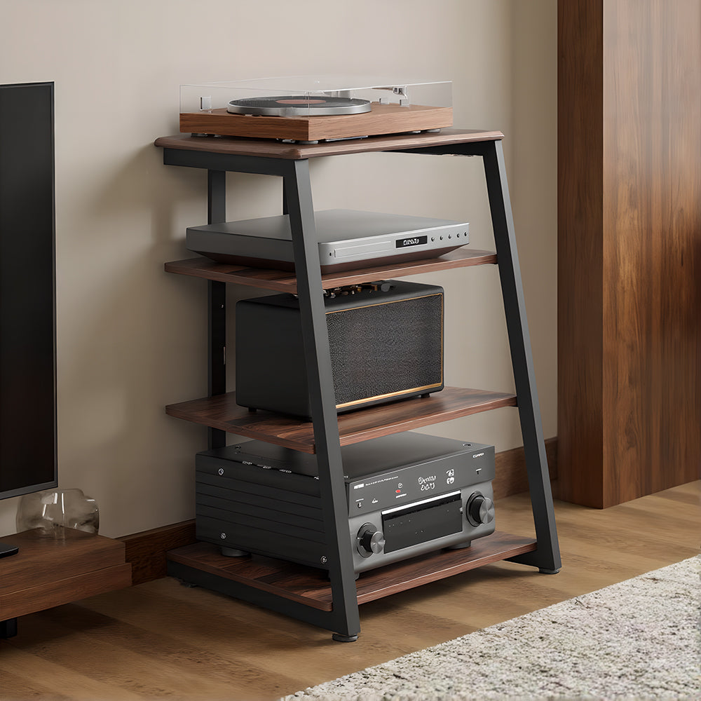 4-Tier Spatial Audio Rack — Compact Yet Capable Media Tower
