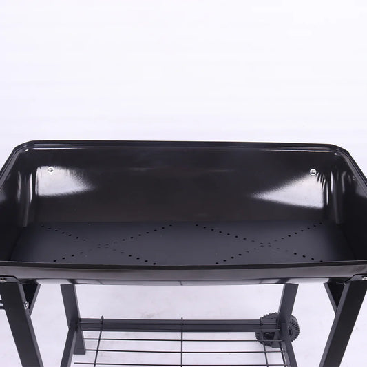 Portable Charcoal Grill For Outdoor Garden – Enamel Flower Plate, High-Temperature Resistant, Premium BBQ Equipment