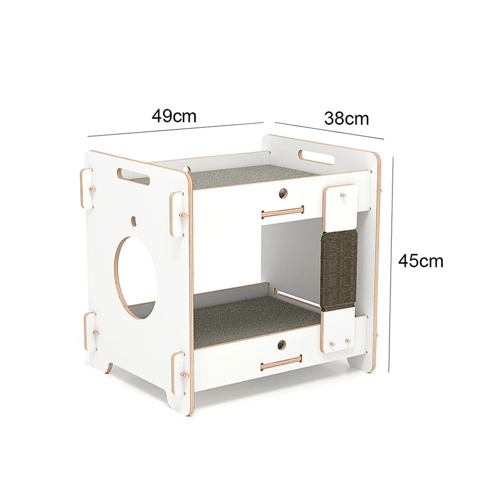 Minimalist Double-layer CatNap Side Table With Scratching Board