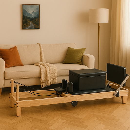 Foldable Oak Wood Pilates Reformer - Home Studio Edition