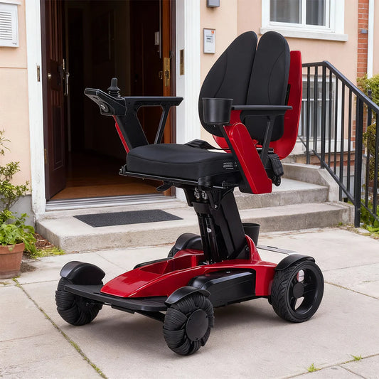 High-Capacity Aluminum Alloy Electric Wheelchair – 360° Rotation, Remote Control, Stable Slope Braking