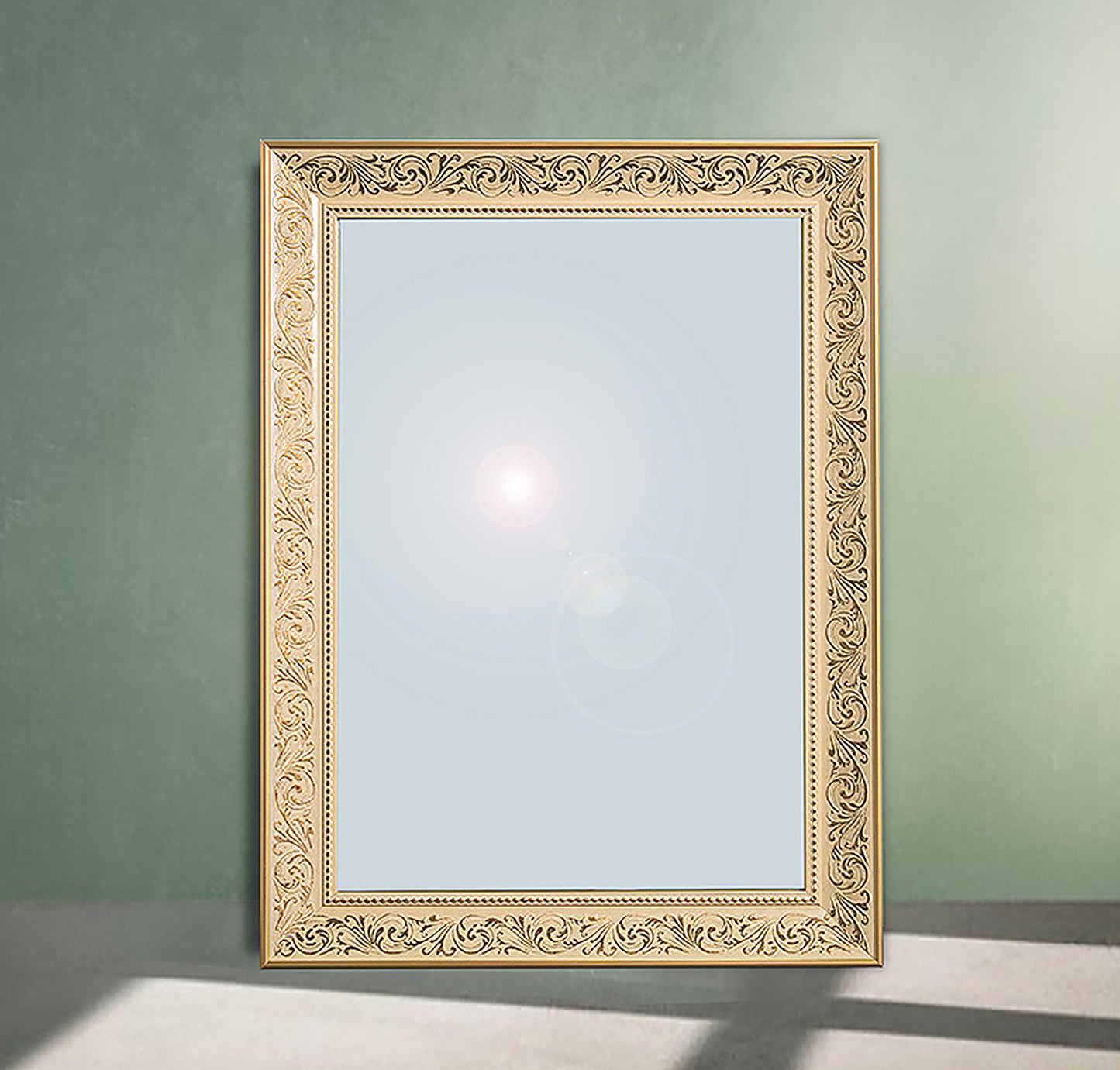 Baroque Beige Ornate Bathroom Mirror