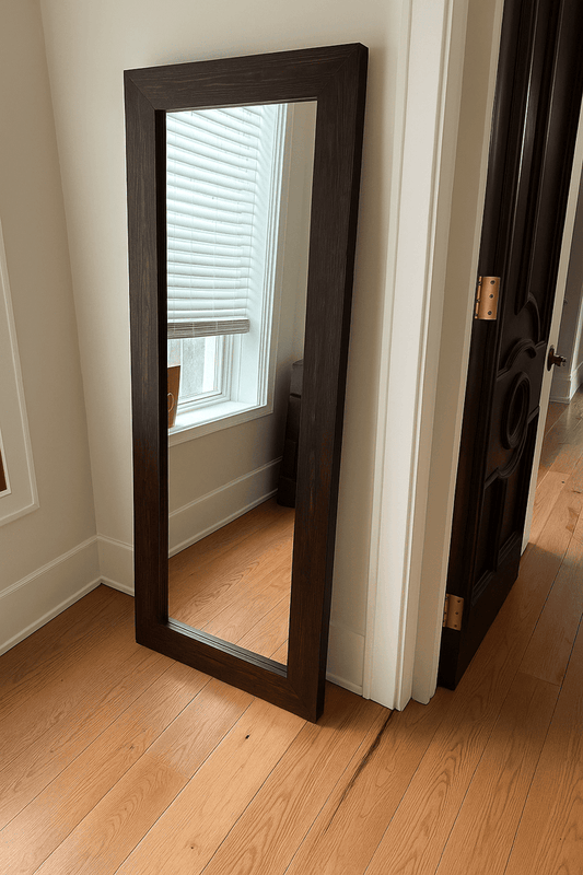 Rustic Dark Wood Full Length Mirror