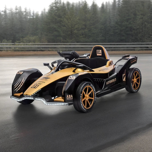 Urban Culture Homes 12V 7Ah Dual Drive Electric Go-Kart | Kids Racing Vehicle with Remote Control, MP3, and LED Lights