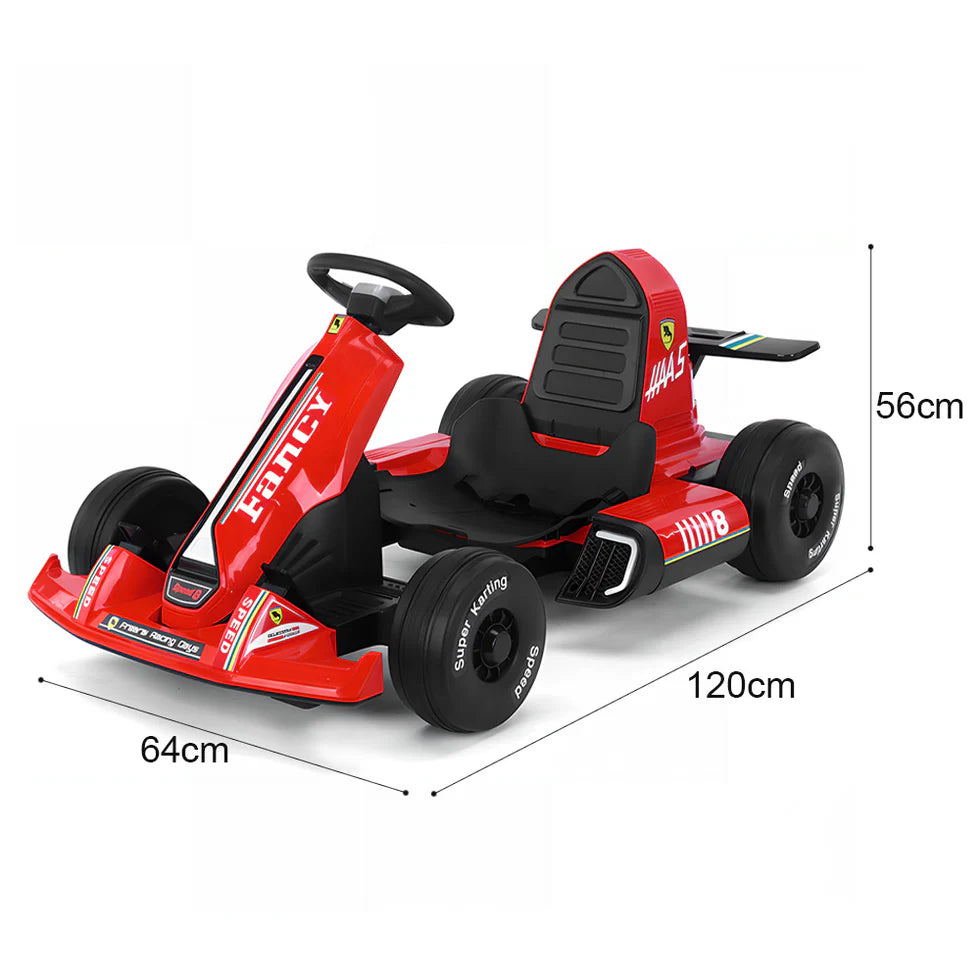 Urban Culture Homes 12V 7Ah Ride-On Electric Go-Kart | Adjustable Frame, Dual Speed, MP3, Remote Control
