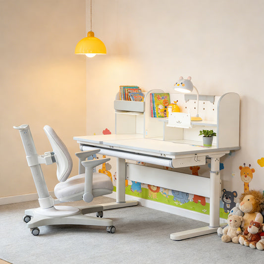 Kids 5-12 years Ergonomic Study Desk & Chair Set - Adjustable Height