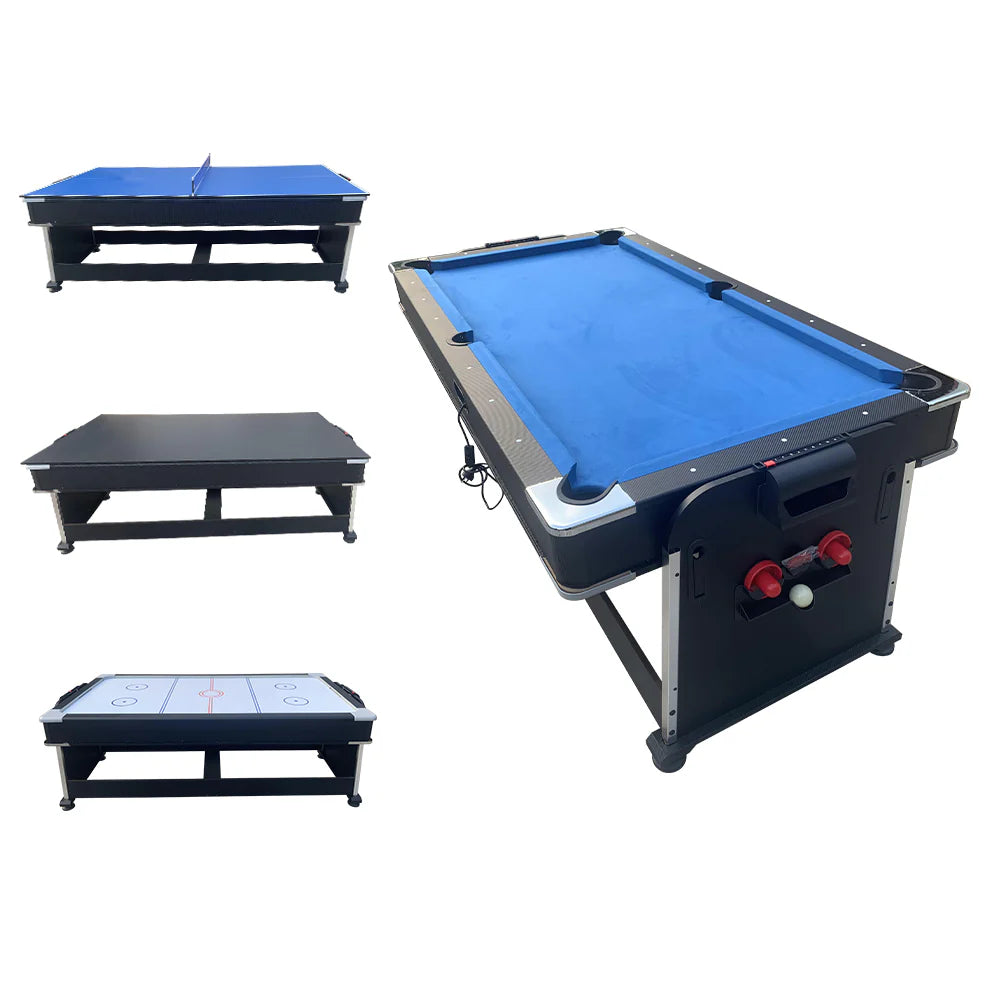 7ft 4-in-1 Convertible Game Table — Pool, Table Tennis, Air Hockey & Dining
