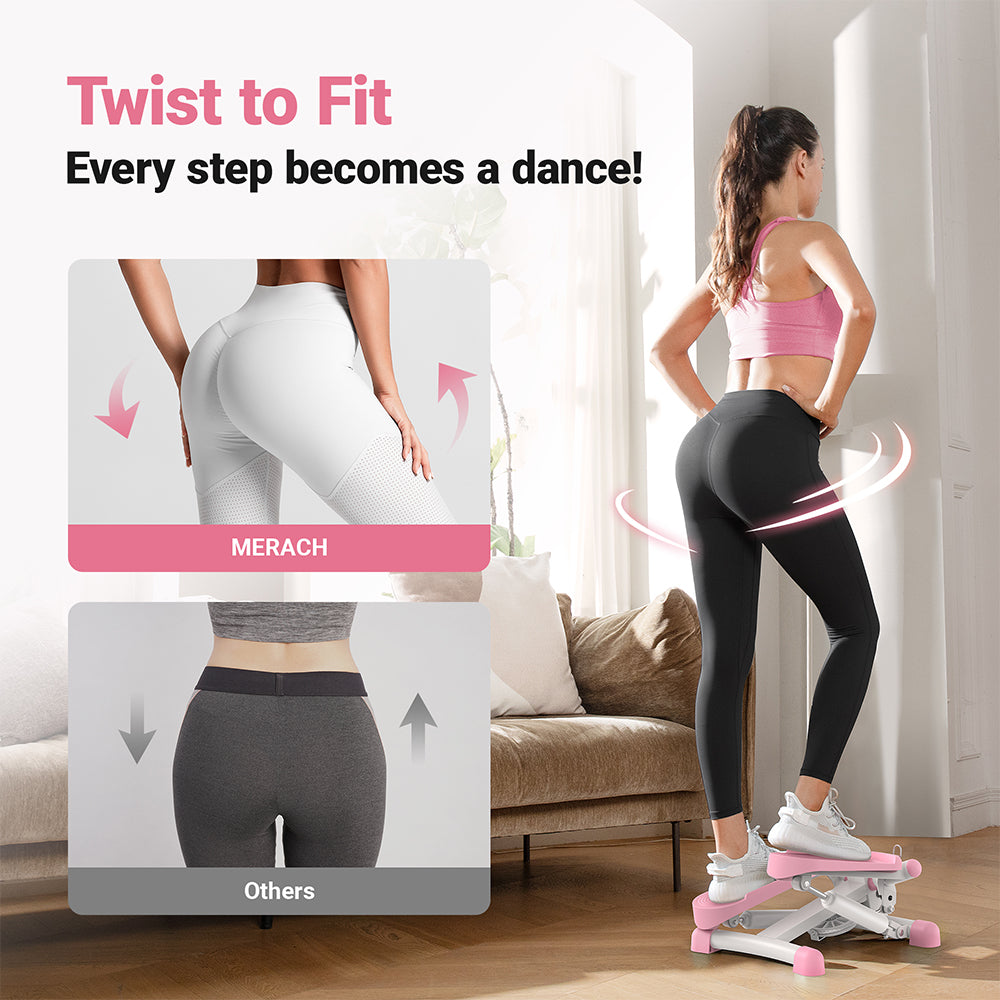 Compact Full-Body Mini Stepper — Twist & Step Motion with Bands