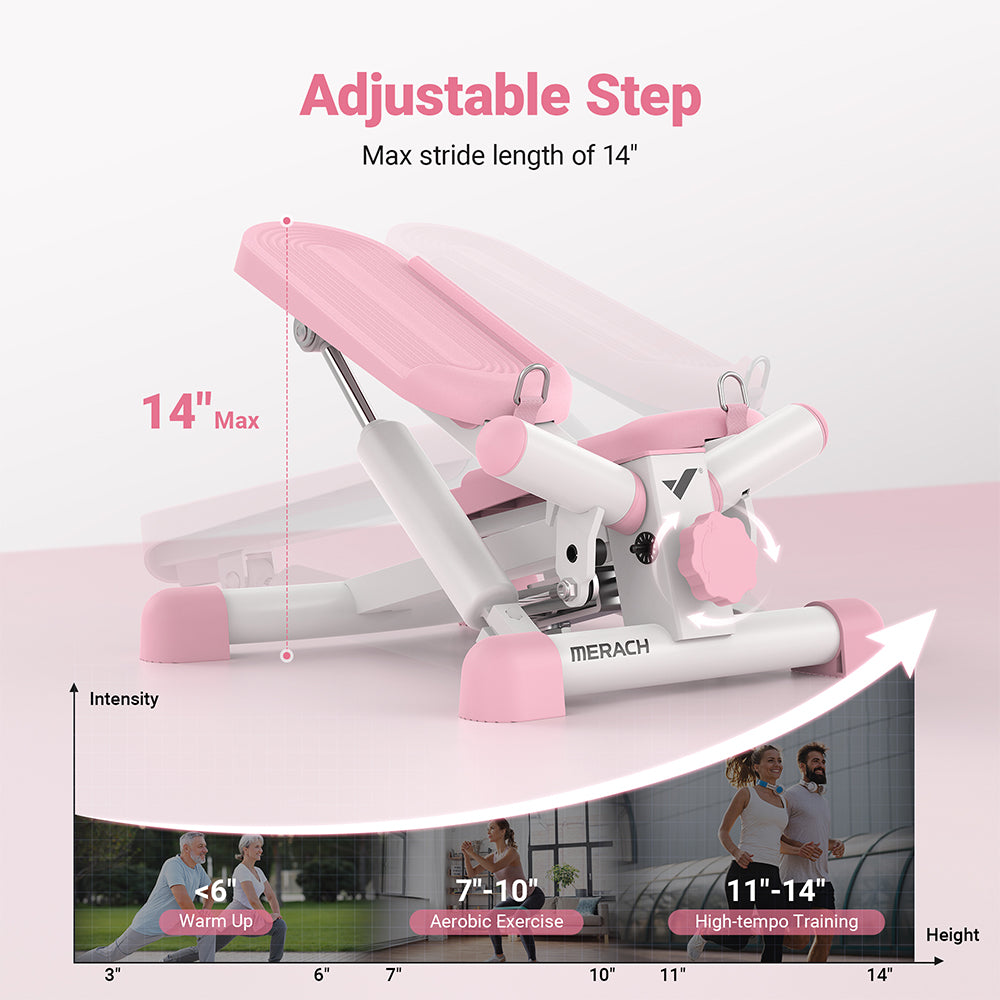 Compact Full-Body Mini Stepper — Twist & Step Motion with Bands