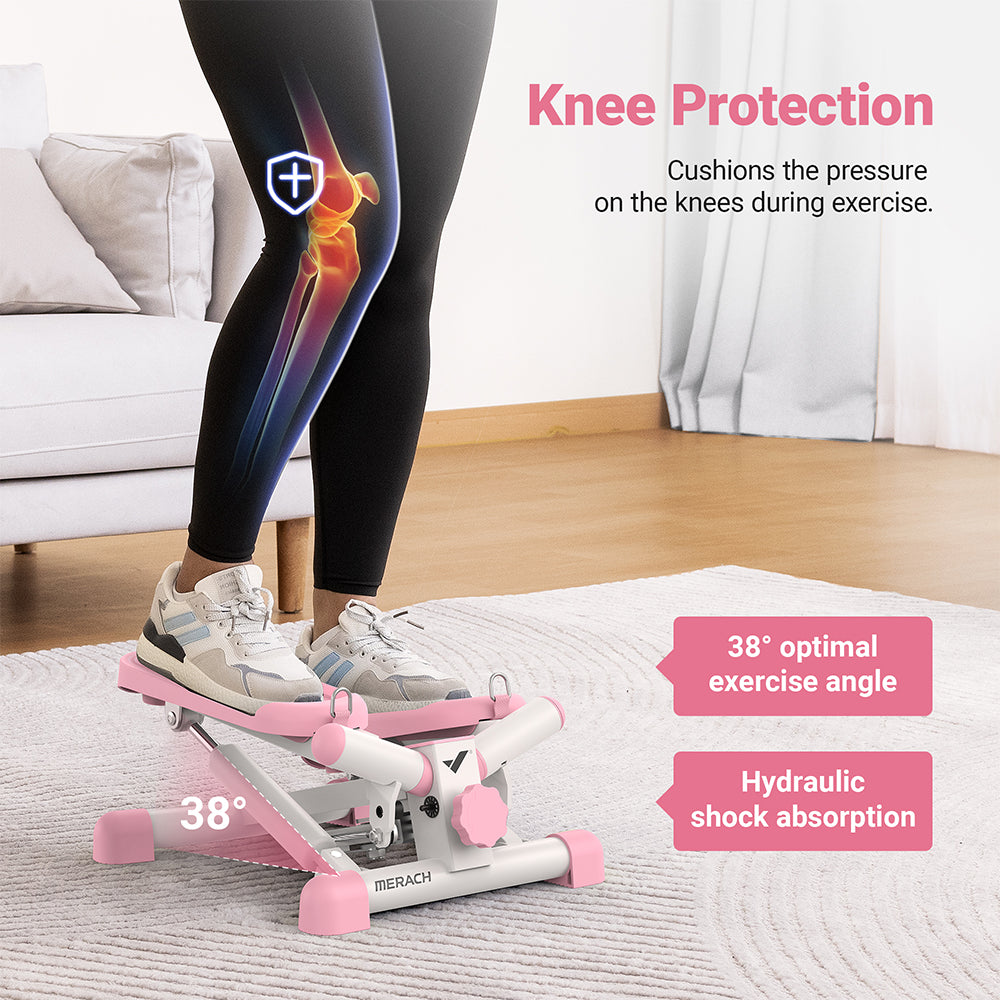 Compact Full-Body Mini Stepper — Twist & Step Motion with Bands