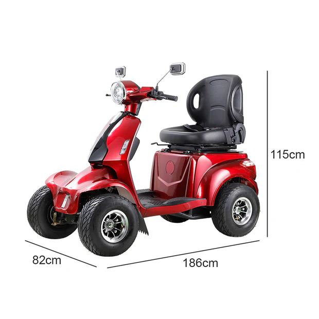 1000W Heavy-Duty Electric Mobility Scooter – 60V 20Ah Off-Road, Adjustable Luxury Seat & Golf Bag Mount