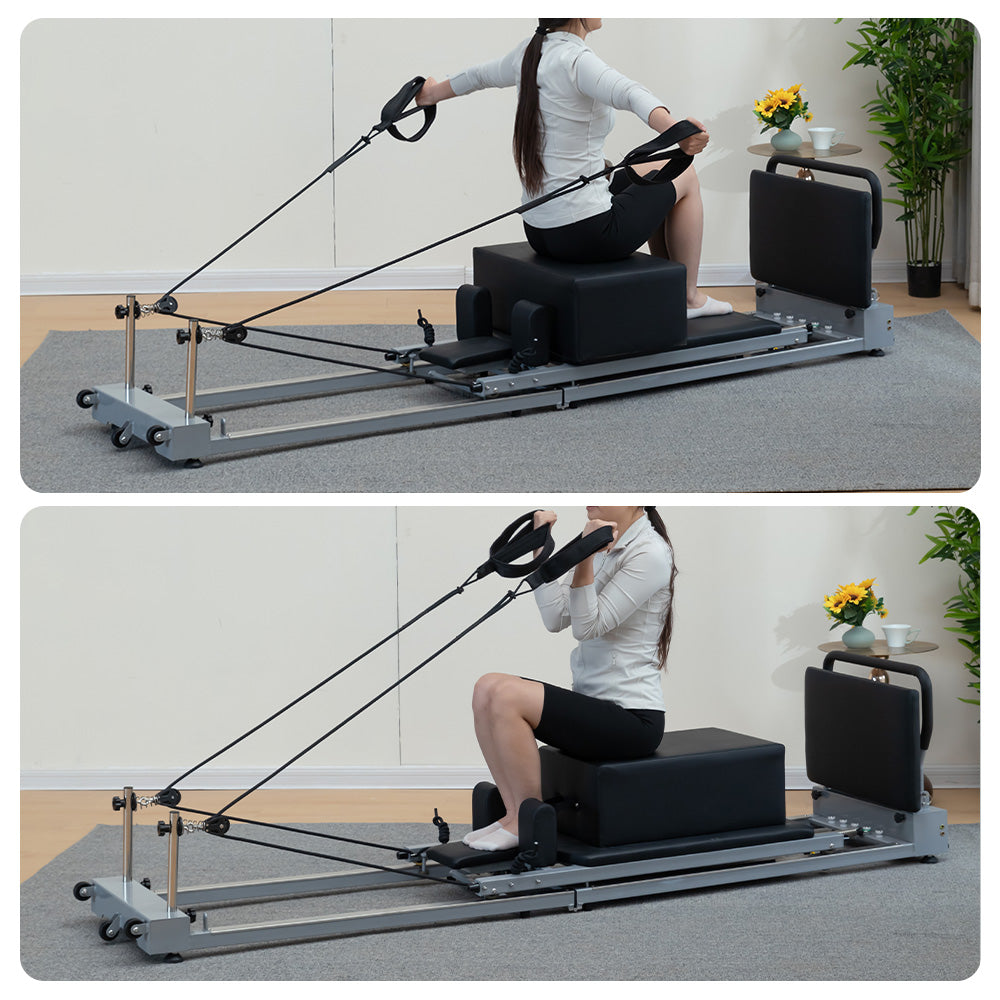 Foldable Carbon-Steel Pilates Reformer — Compact, Strong & Versatile