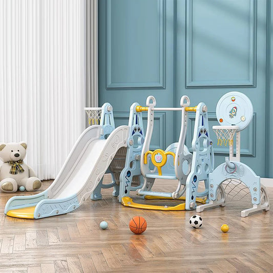 Urban Culture Homes 6-in-1 Children's Slide With Swing | Multi-Activity Play Center with Story Machine