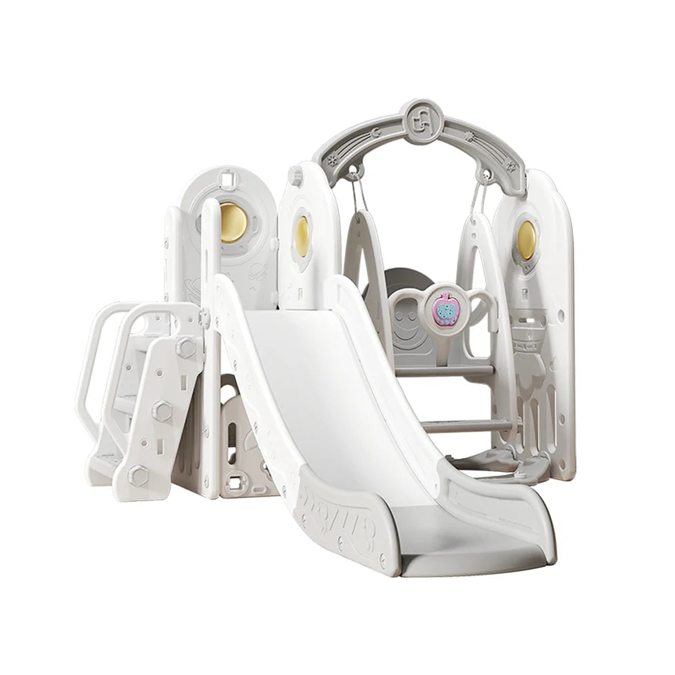Urban Culture Homes 4-in-1 Children's Slide With Swing | Multi-Activity Play Center with Story Machine