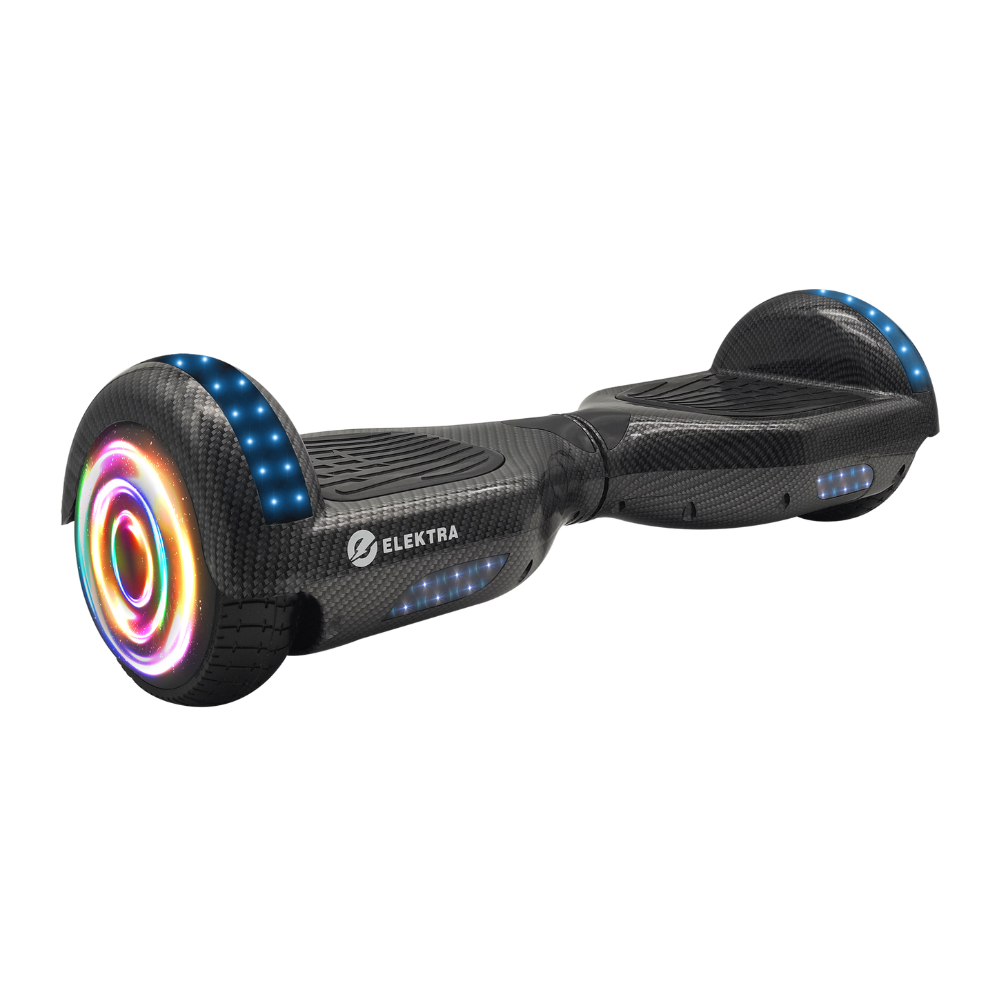 Carbon Black RideFusion Hoverboard with LED wheels and Bluetooth speaker – smart self-balancing scooter for kids and adults