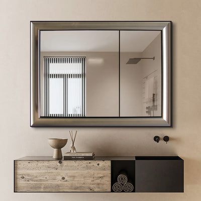 Monarch Silver-Black Bathroom Mirror