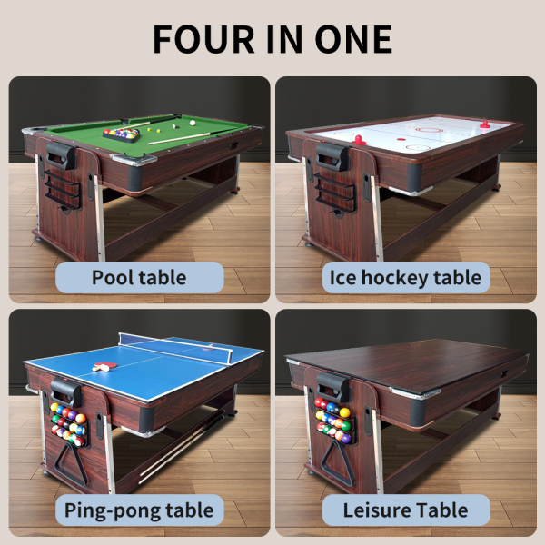 7ft 4-in-1 Game Table – Pool, Tennis, Air Hockey & Dining