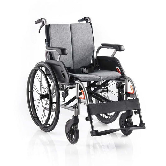 UltraRoll Lightweight Self-Propelled Wheelchair with Folding Frame, Quick-Release Wheels & Attendant Brakes