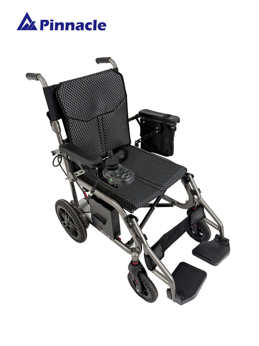Lightweight Electric Wheelchair with Dual Battery Option, Quiet Motor & Compact Fold