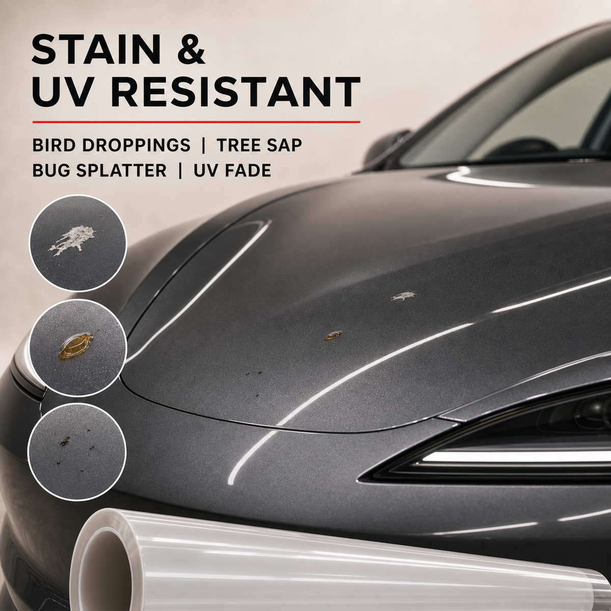 Stain and UV resistant paint protection film