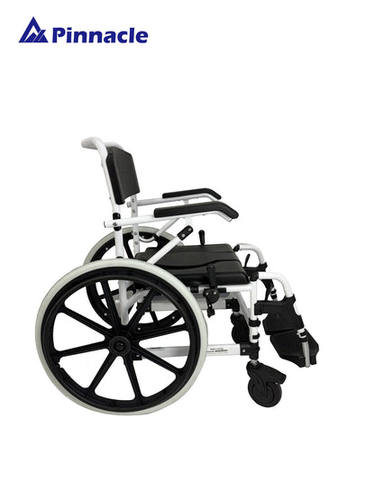 Deluxe Shower Commode Attendant Propelled | Flip-Up Armrests | Height Adjustable | 125kg Capacity