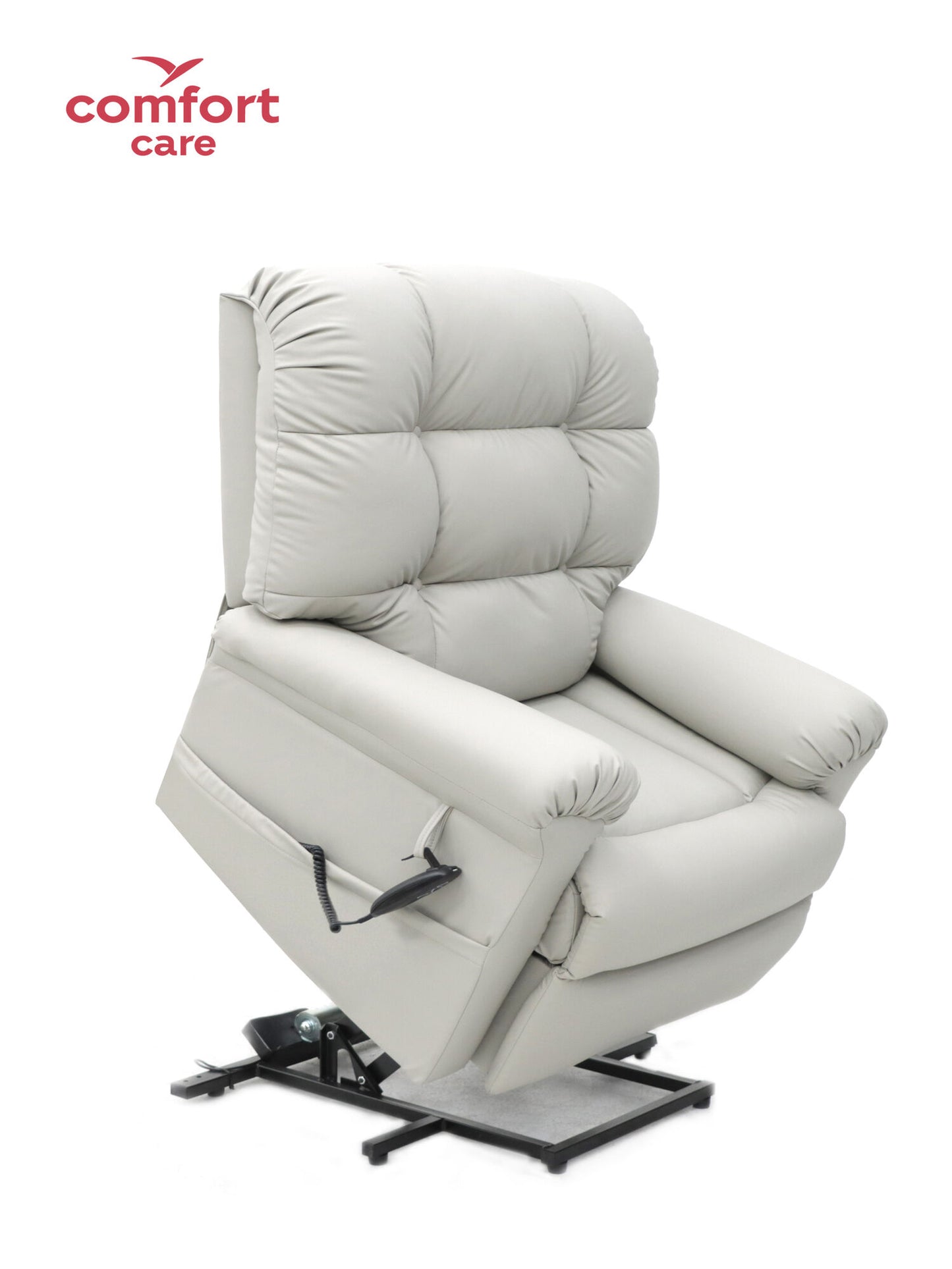 Cloud Comfort Power Lift Recliner Sofa – Dual Motor Tech Leather (Light Grey, Ash, Brown)