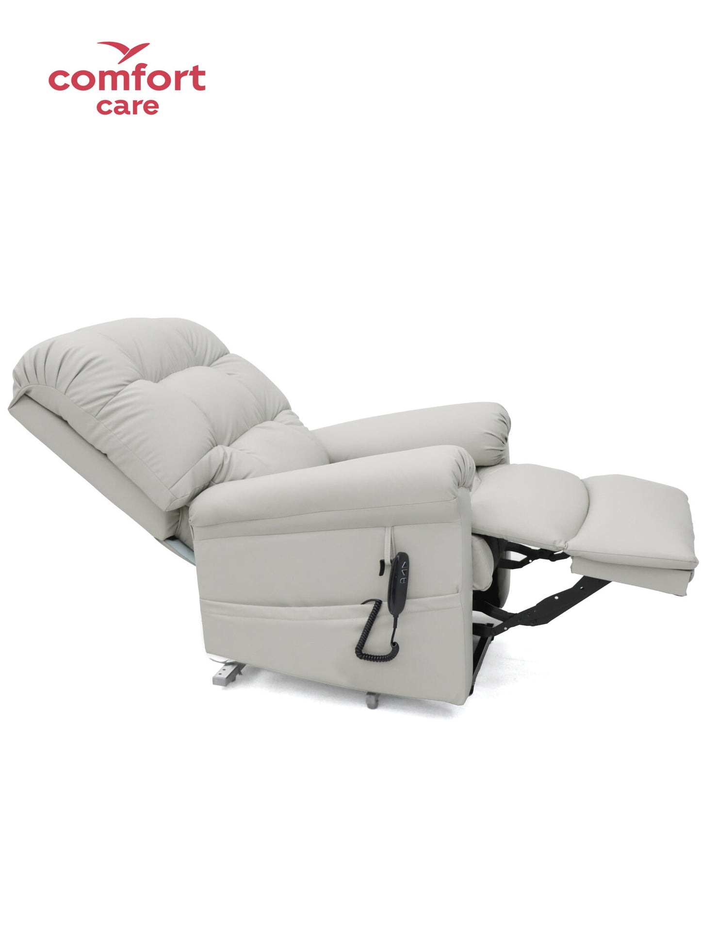 Cloud Comfort Power Lift Recliner Sofa – Dual Motor Tech Leather (Light Grey, Ash, Brown)