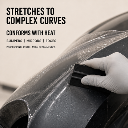 Clear PPF stretches to complex curves with heat
