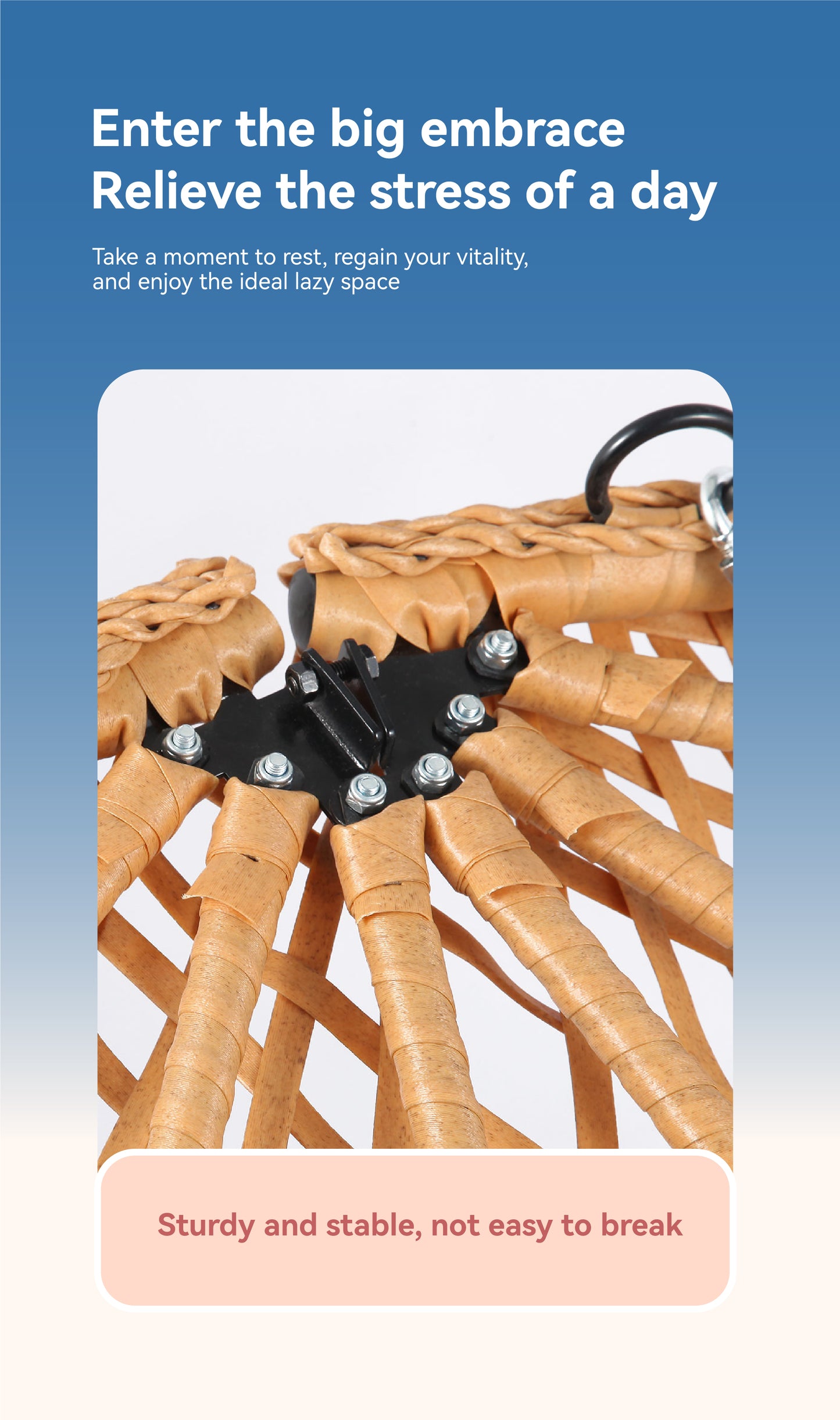 Premium Foldable Rattan Egg Chair with Thick Cushion