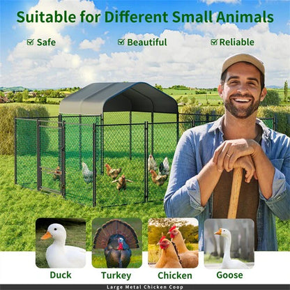Walk-In Chicken Coop 393cm | Heavy Duty Poultry Run with Cover