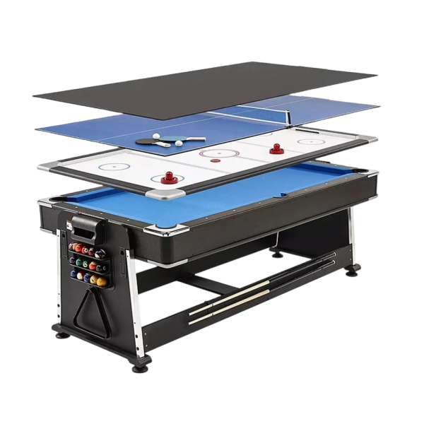 7ft 4-in-1 Game Table – Pool, Tennis, Air Hockey & Dining