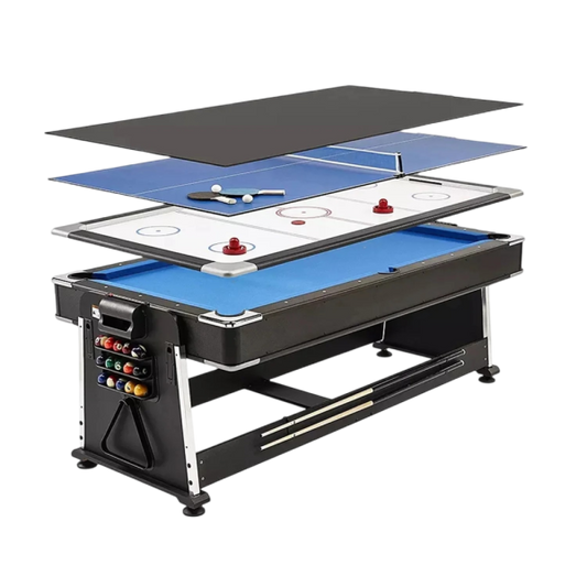 7ft 4-in-1 Convertible Game Table — Pool, Table Tennis, Air Hockey & Dining