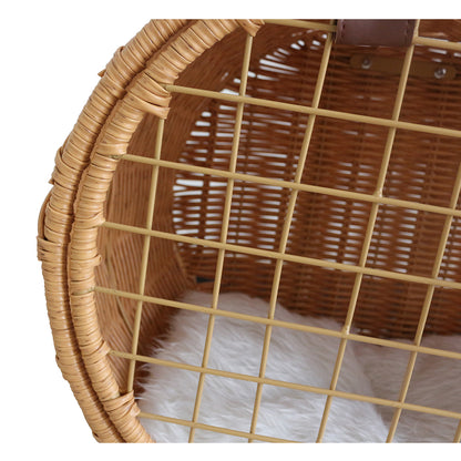 Wicker Cat Carrier Trolley – Wheels & Extendable Handle