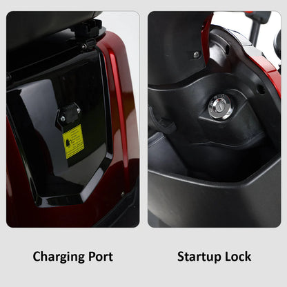 All-Weather 3-Wheel Electric Mobility Scooter — 500W with Canopy & Windshield B03B