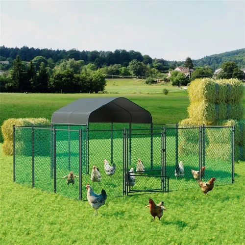 Walk-In Chicken Coop 393cm | Heavy Duty Poultry Run with Cover