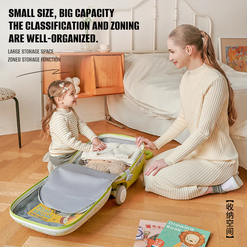 Urban Culture Homes 20" Children's Travel Suitcase with Seat & Rider Capabilities | Anti-Rollover Carry-On Luggage