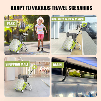 Urban Culture Homes 20" Children's Travel Suitcase with Seat & Rider Capabilities | Anti-Rollover Carry-On Luggage