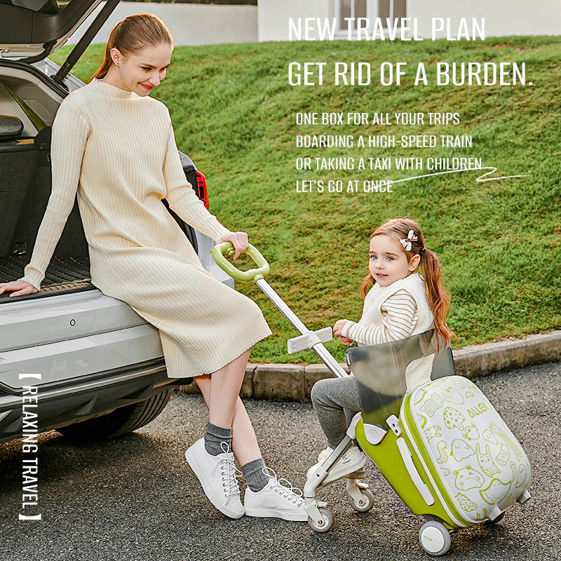 Urban Culture Homes 20" Children's Travel Suitcase with Seat & Rider Capabilities | Anti-Rollover Carry-On Luggage