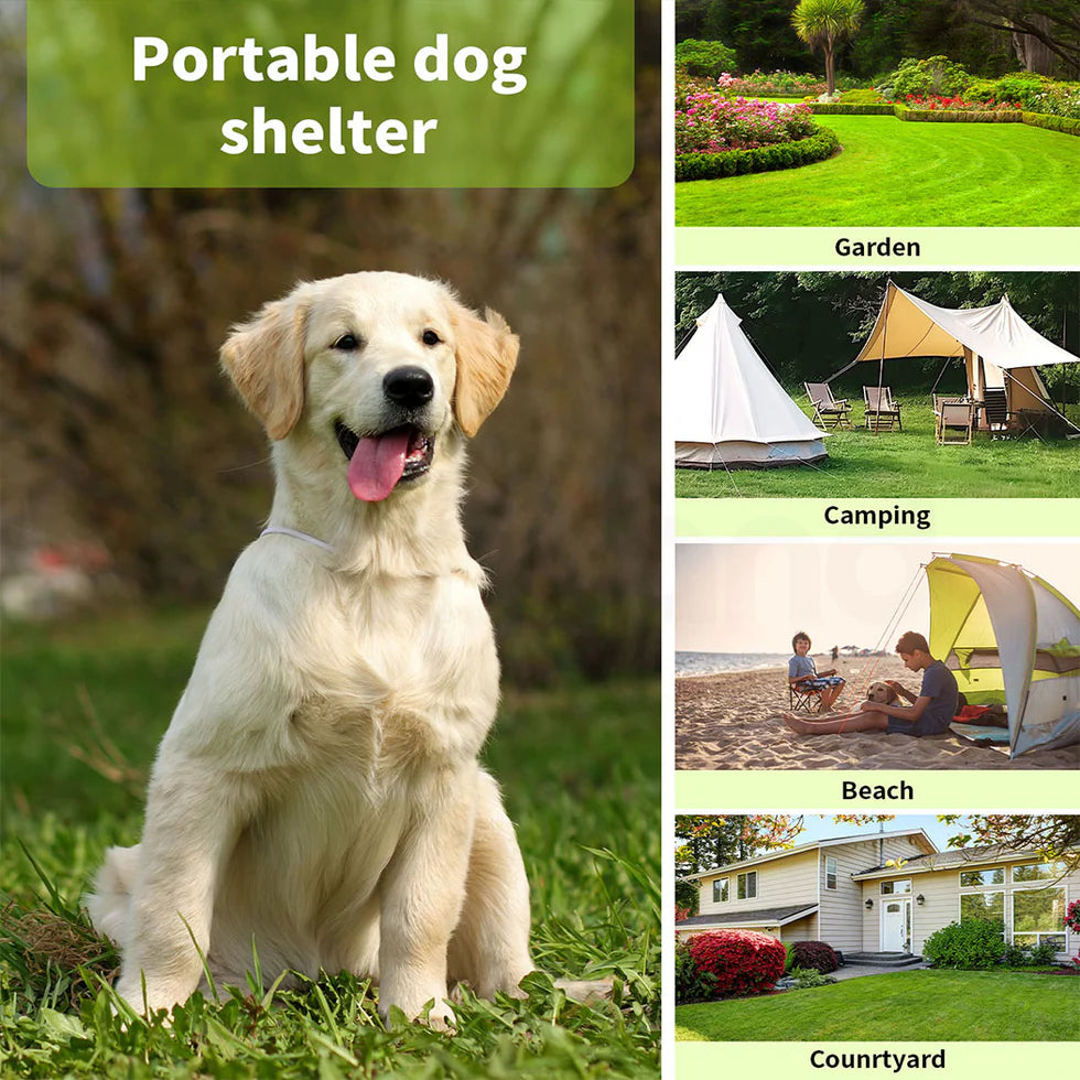 2-in-1 Elevated Dog House | Outdoor Pet Tent with Waterproof Canopy